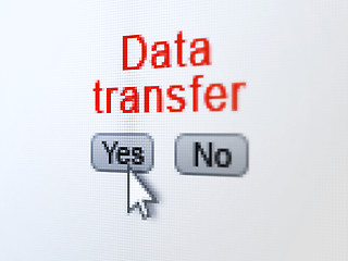 Image showing Information concept: Data Transfer on digital computer screen