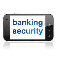 Image showing Safety concept: Banking Security on smartphone