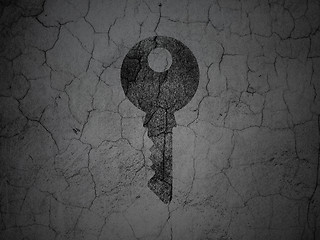 Image showing Security concept: Key on grunge wall background