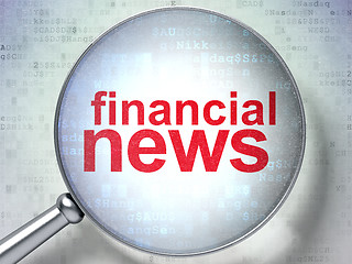 Image showing News concept: Financial News with optical glass