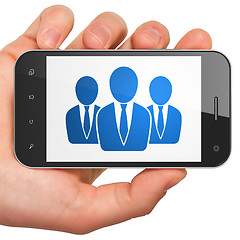 Image showing News concept: Business People on smartphone