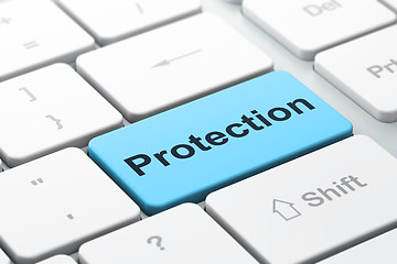 Image showing Privacy concept: Protection on computer keyboard background