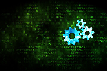 Image showing Finance concept: Gears on digital background