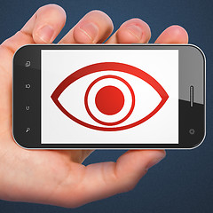 Image showing Protection concept: Eye on smartphone