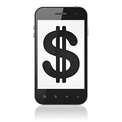 Image showing Currency concept: Dollar on smartphone