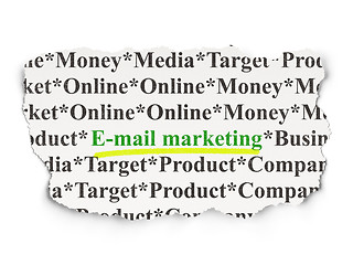 Image showing Advertising concept: E-mail Marketing on Paper background