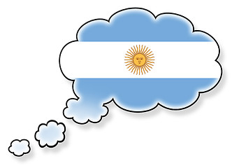 Image showing Flag in the cloud, isolated on white background