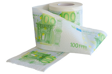 Image showing Devaluation - money depreciation. European banknotes.