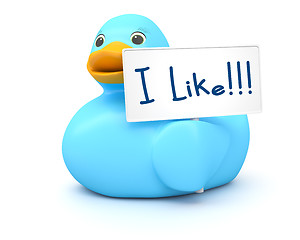 Image showing Blue Ducky with I like sign