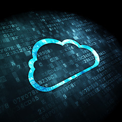 Image showing Cloud computing concept: Cloud on digital background