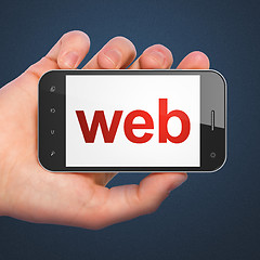 Image showing SEO web design concept: Web on smartphone