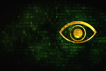 Image showing Protection concept: Eye on digital background