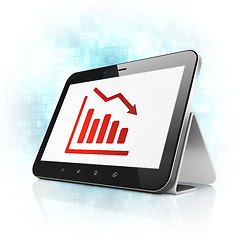 Image showing Advertising concept: Decline Graph on tablet pc computer