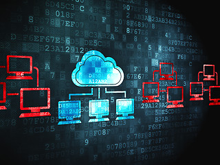 Image showing Cloud networking concept: Cloud Technology on digital background