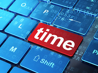 Image showing Timeline concept: Time on computer keyboard background