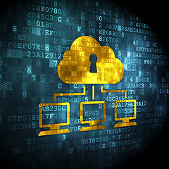 Image showing Cloud technology concept: Cloud Network on digital background