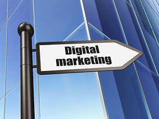 Image showing Marketing concept: Digital Marketing on Building background