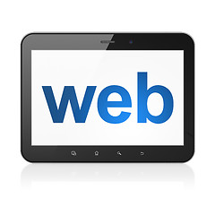 Image showing Web design concept: Web on tablet pc computer