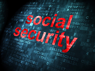 Image showing Privacy concept: Social Security on digital background