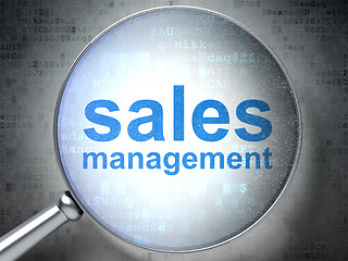 Image showing Marketing concept: Sales Management with optical glass