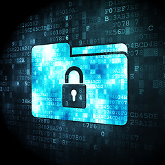 Image showing Business concept: Folder With Lock on digital background