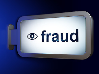 Image showing Privacy concept: Fraud and Eye on billboard background