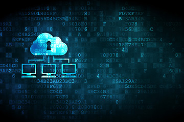 Image showing Cloud computing concept: Cloud Network on digital background