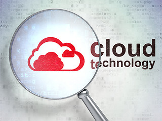 Image showing Cloud computing concept: Cloud and Cloud Technology with optical