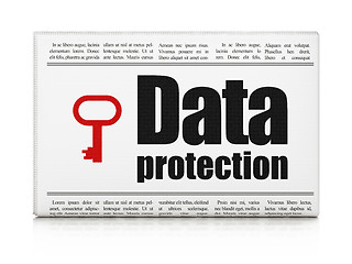 Image showing Safety news concept: newspaper with Data Protection and Key