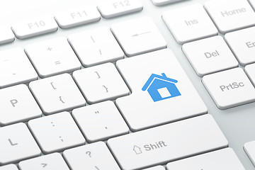 Image showing Security concept: Home on computer keyboard background