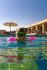 Image showing Kid in swimming pool