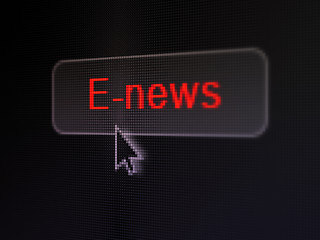 Image showing News concept: E-news on digital button background