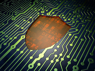 Image showing Safety concept: Shield on circuit board background