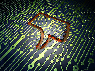 Image showing Social media concept: Unlike on circuit board background