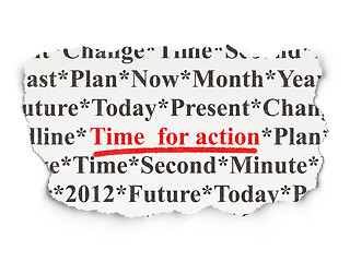 Image showing Timeline concept: Time for Action on Paper background