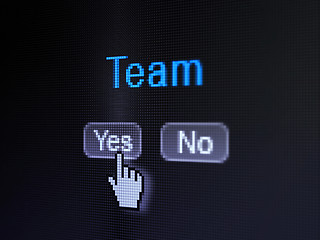 Image showing Finance concept: Team on digital computer screen