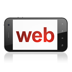 Image showing Web design concept: Web on smartphone