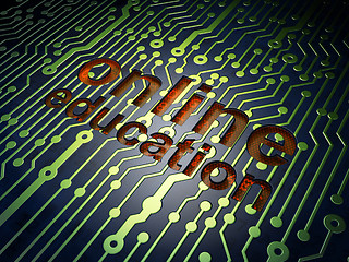 Image showing Education concept: Online Education on circuit board background