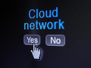 Image showing Cloud technology concept: Cloud Network on digital computer scre