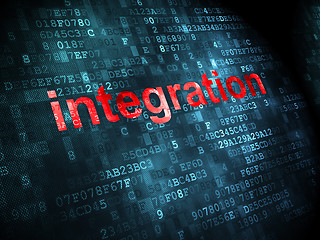 Image showing Finance concept: Integration on digital background