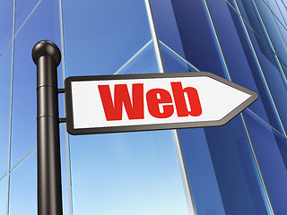 Image showing Web development concept: Web on Building background