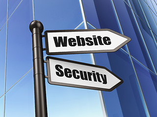 Image showing Web development concept: Website Security on Building background