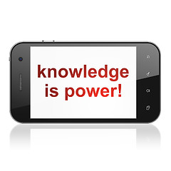Image showing Education concept: Knowledge Is power! on smartphone