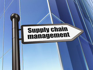 Image showing Marketing concept: Supply Chain Management on Building backgroun