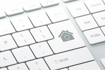 Image showing Security concept: Home on computer keyboard background