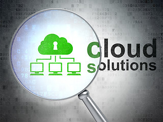 Image showing Cloud computing concept: Cloud Network and Cloud Solutions with