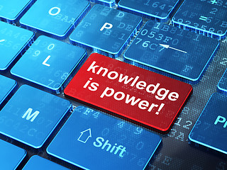 Image showing Education concept: Knowledge Is power! on computer keyboard back