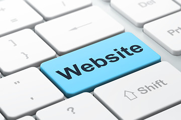 Image showing SEO web development concept: Website on computer keyboard backgr