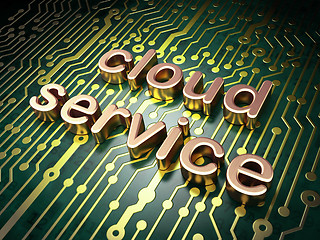 Image showing Cloud technology concept: Cloud Service on circuit board backgro