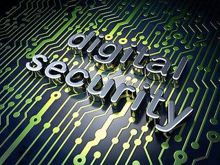 Image showing Privacy concept: Digital Security on circuit board background